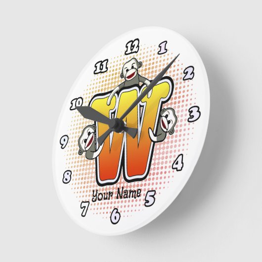 Monogram W Sock Monkey klok (Hoek)