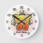 Monogram W Sock Monkey klok (Voorkant)