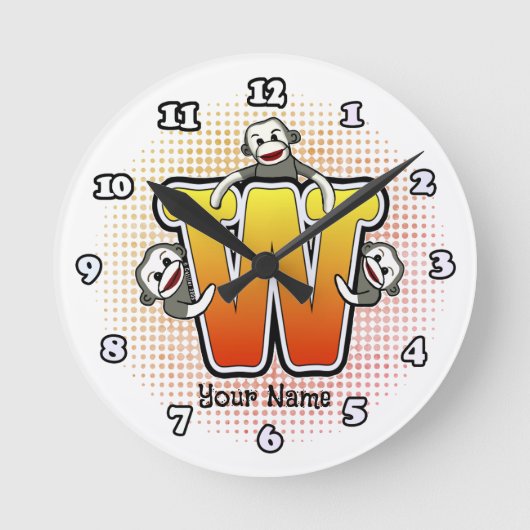 Monogram W Sock Monkey klok (Voorkant)