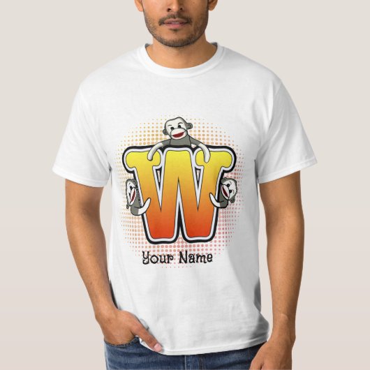 Monogram W Sokker Aap T-shirt (Voorkant)