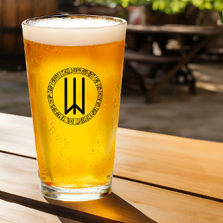 Monogram W - Viking stijl - pint glas