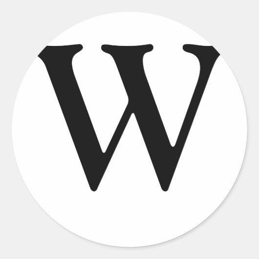 Monogram W Wedding Seal Sticker (Voorkant)