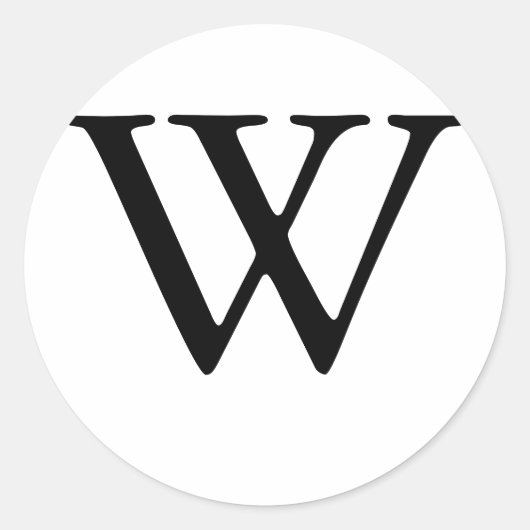 Monogram W Wedding Seal Sticker (Voorkant)