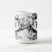 Monogram W zwart-wit Retropatroonpatroon Koffiemok (Center)