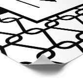 Monogram Wall Art, roze en zwart Poster (Hoek)