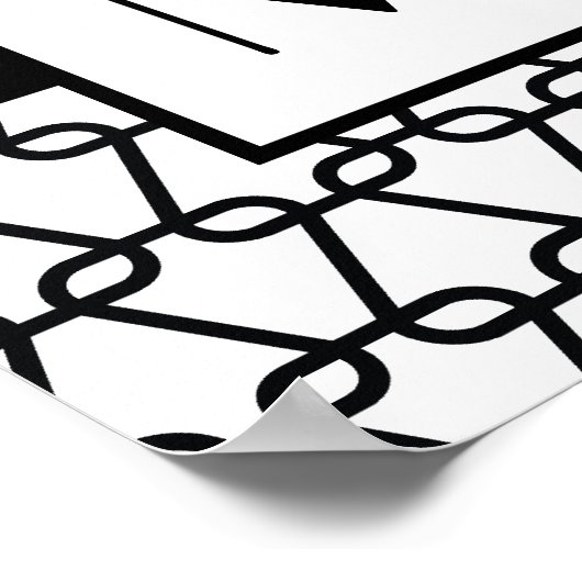 Monogram Wall Art, roze en zwart Poster (Hoek)