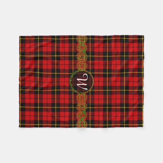 Monogram Wallace Tartan Fleece Deken (Voorkant (Horizontaal))