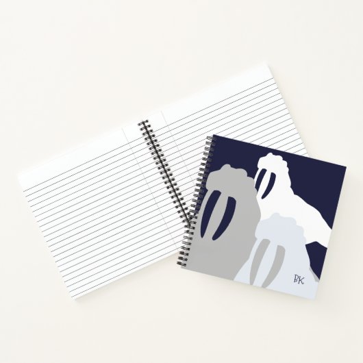 Monogram Walrus Blue - Aangepast spiraal notebook Notitieboek (Binnen)