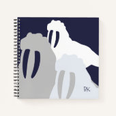 Monogram Walrus Blue - Aangepast spiraal notebook Notitieboek (Voorkant)