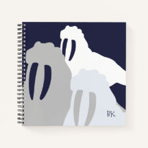 Monogram Walrus Blue - Aangepast spiraal notebook