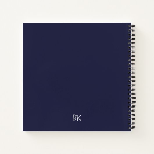 Monogram Walrus Blue - Aangepast spiraal notebook Notitieboek (Achterkant)