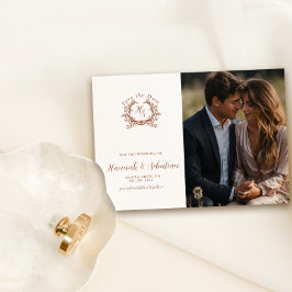 Monogram Wapen Huwelijksfoto Save The Date