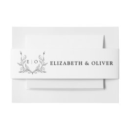 Monogram Wapen Huwelijksuitnodiging Buikband Uitnodigingen Wikkel