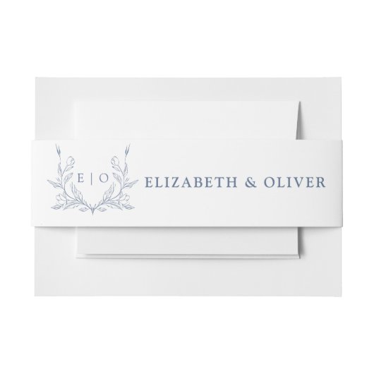 Monogram Wapen Huwelijksuitnodiging Buikband Uitnodigingen Wikkel (Voorkant Voorbeeld)