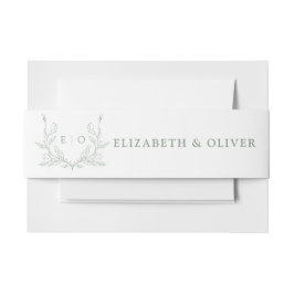 Monogram Wapen Huwelijksuitnodiging Buikband Uitnodigingen Wikkel