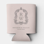 Monogram Wapen Roze Trouw Blikjeskoeler (Achterkant)