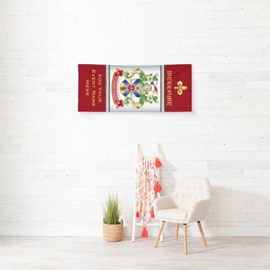 Monogram Wapenmantel Silver Knight Shield Dragon Spandoek (Insitu)
