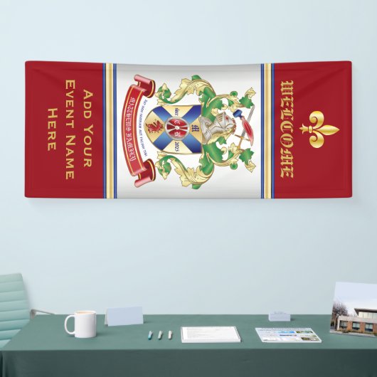 Monogram Wapenmantel Silver Knight Shield Dragon Spandoek (Beurs)