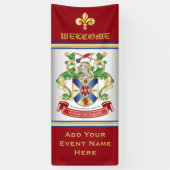 Monogram Wapenmantel Silver Knight Shield Dragon Spandoek (Verticaal)