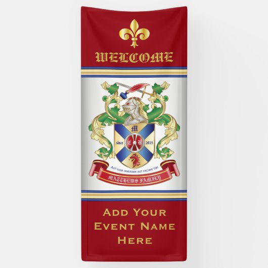 Monogram Wapenmantel Silver Knight Shield Dragon Spandoek (Verticaal)