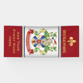 Monogram Wapenmantel Silver Knight Shield Dragon Spandoek (Horizontaal)