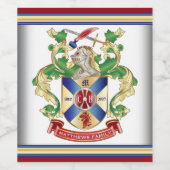 Monogram Wapenmantel Silver Knight Shield Dragon Wijn Etiket (Enkel label)