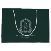 Monogram Wapenschild Bosgroen Huwelijk Groot Cadeauzakje (Achterkant)