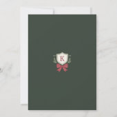 Monogram Wapenschild Strik Foto Kerstkaart (Achterkant)
