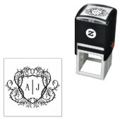 Monogram Wapenstempel Engelse Tuin met Klimroos Zelfinktende Stempel (In situ)