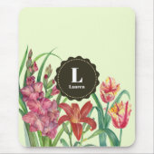 Monogram Warm Kleur Floral Spring Blooms Muismat (Voorkant)