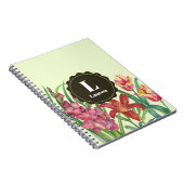 Monogram Warm Kleur Floral Spring Blooms Notitieboek (Rechterzijde)
