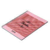 Monogram Warm Pastel Chevron Notitieboek (Linkerzijde)
