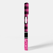 Monogram warm roze glitter Buffalo speldenaantal Case-Mate iPhone Case (Achterkant / Rechts)