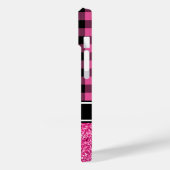 Monogram warm roze glitter Buffalo speldenaantal Case-Mate iPhone Case (Achterkant / Links)