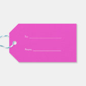 Monogram warm roze witte omhulde Initiaal Cadeaulabel (Achterkant Horizontaal)