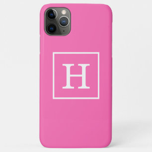 Monogram warm roze witte omhulde Initiaal Case-Mate iPhone Case