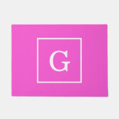 Monogram warm roze witte omhulde Initiaal Deurmat (Voorkant)