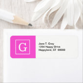 Monogram warm roze witte omhulde Initiaal Etiket (Insitu)