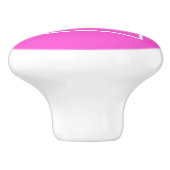 Monogram warm roze witte omhulde Initiaal Keramische Knop (Zijkant)