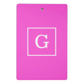 Monogram warm roze witte omhulde Initiaal Mini Klembord (Achterkant)