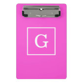 Monogram warm roze witte omhulde Initiaal Mini Klembord (Voorkant)