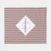 Monogram warme neutrale bruine en beige strepen fleece deken (Voorkant (Horizontaal))