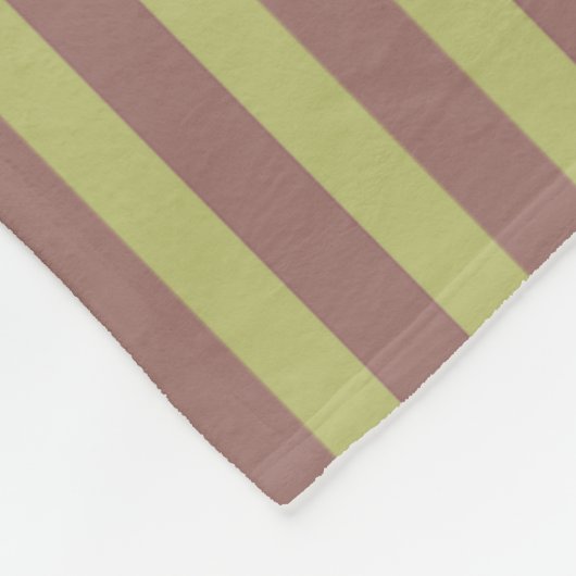 Monogram warme neutrale bruine en groene strepen fleece deken (Hoek)