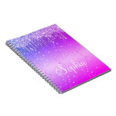 Monogram warmroze druppelaar Glitter Metallic Notitieboek (Rechterzijde)