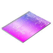 Monogram warmroze druppelaar Glitter Metallic Notitieboek (Linkerzijde)