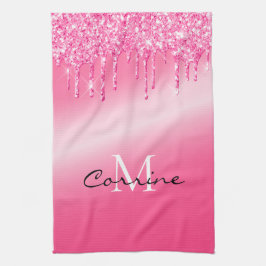 Monogram warmroze druppelaar Glitter Metallic Waff Theedoek