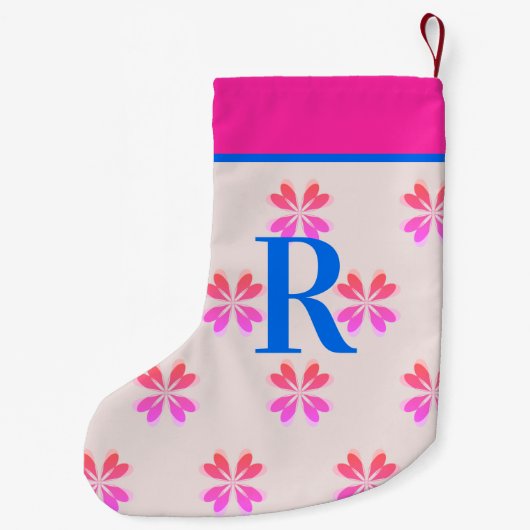 Monogram warroze kerstmis kleine kerstsok (Achterkant)