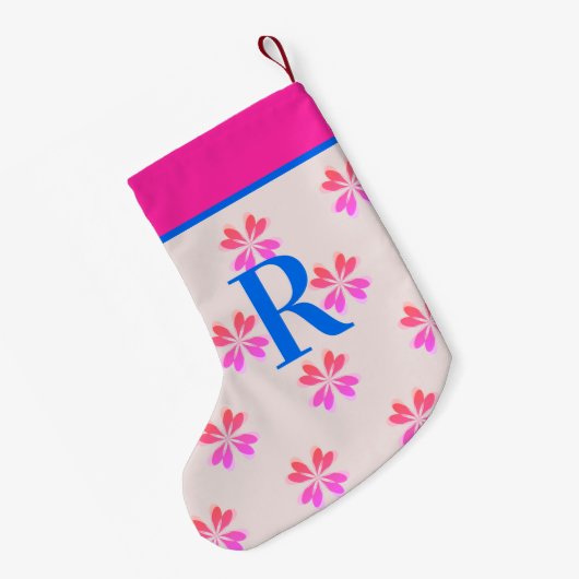 Monogram warroze kerstmis kleine kerstsok (Achterkant (Hangend))