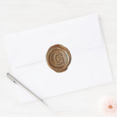 Monogram waszegel - koper - Vet G - Ronde Sticker (Envelop)