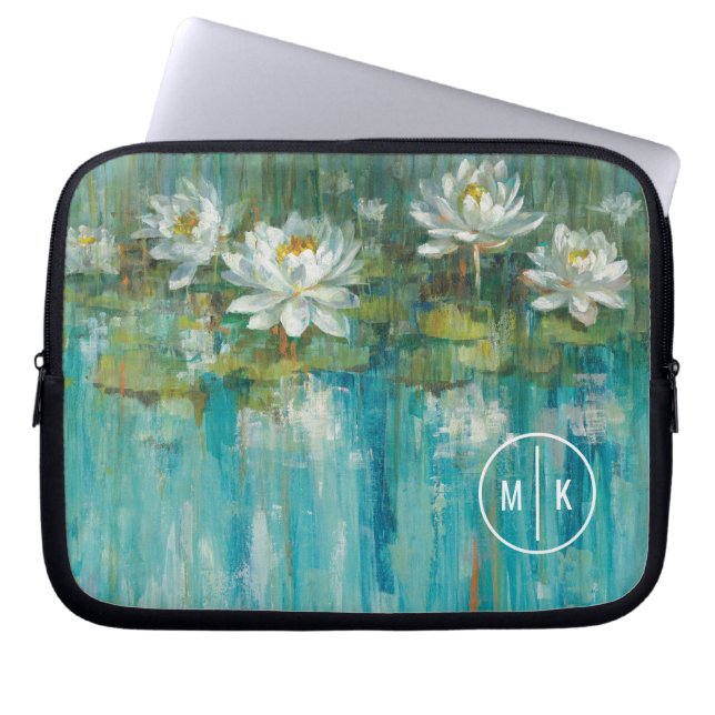 Monogram | Water Lily Pond Laptop Sleeve (Voorkant)